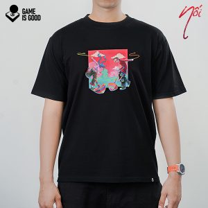 [BST Nối] Áo Phông Cotton In Hình Trò Chơi Dân Gian Cù Quay